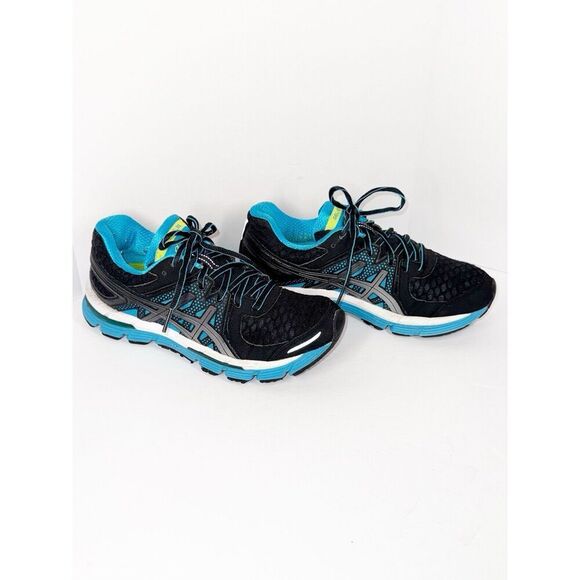 Asics Womens 6 Gel Excel 33 Running Shoes Athletic Black Blue Gym Workout Casual - Picture 5 of 14